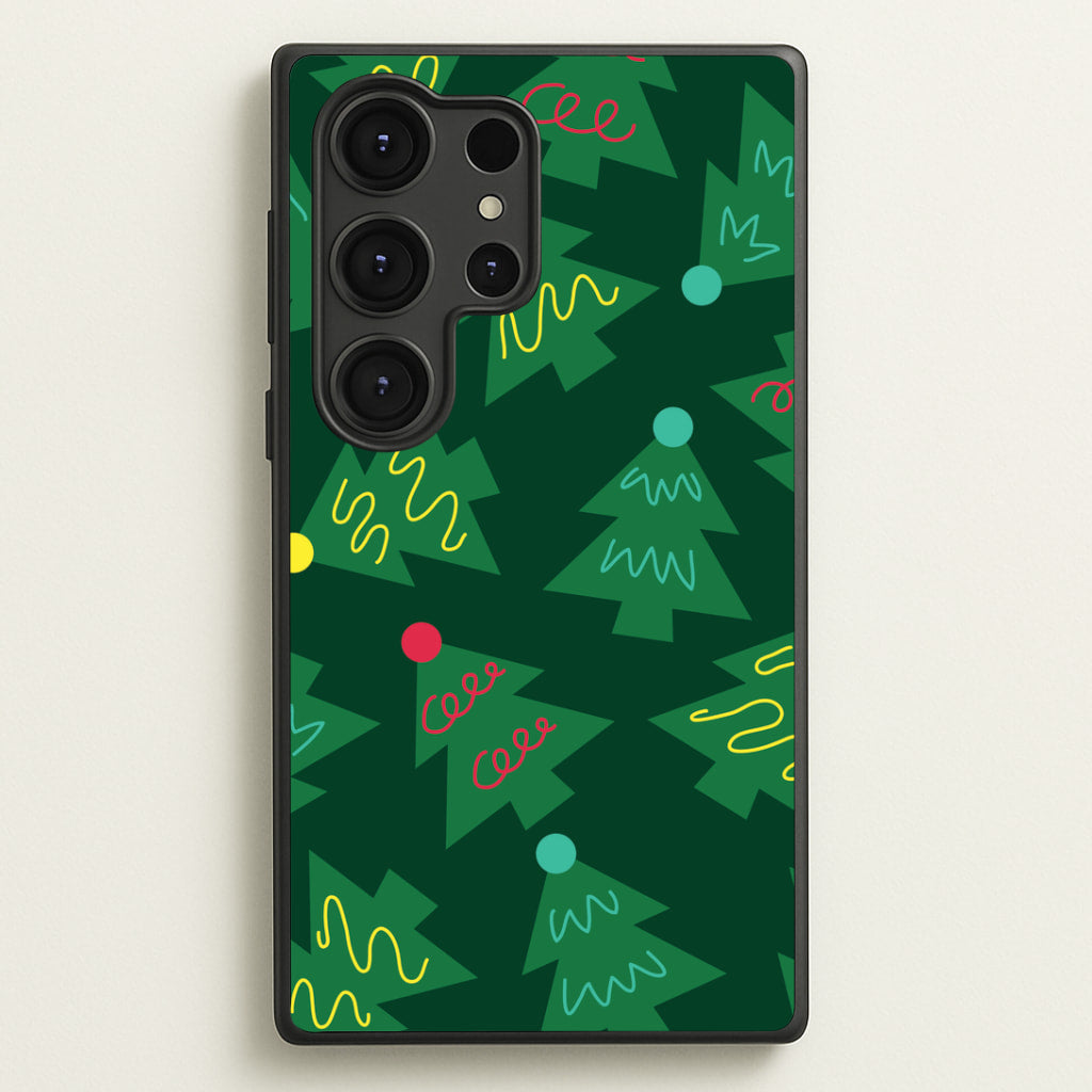 Abstract Christmas Trees Pattern Galaxy S25 Ultra Case