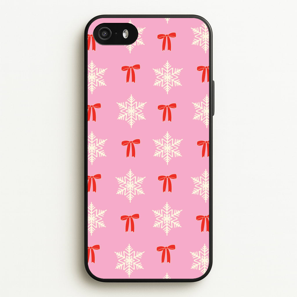 Coquette Bows And Snowflakes Pattern iPhone 5 / 5s / SE 2016 Case