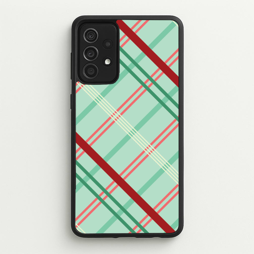 Pastel Tartan Christmas Pattern Galaxy A52 / A52s Case