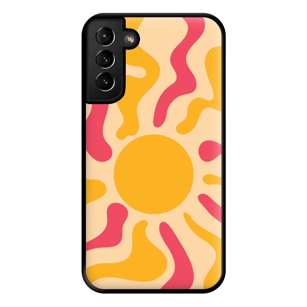 Yellow And Pink Abstract Sun Galaxy S21 Plus Case