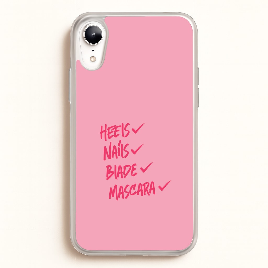 Heels, Nails, Blade, Mascara iPhone XR Case