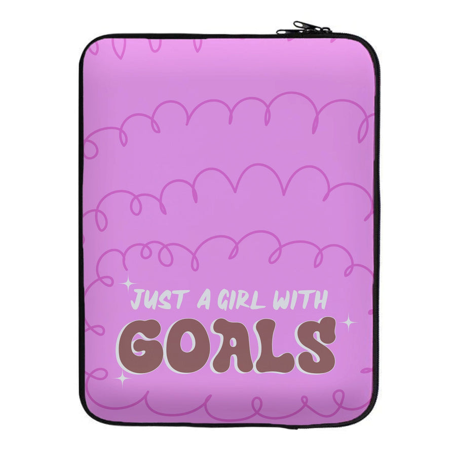 Just A Girl With Goals - Aesthetic Quote Laptop Sleeve