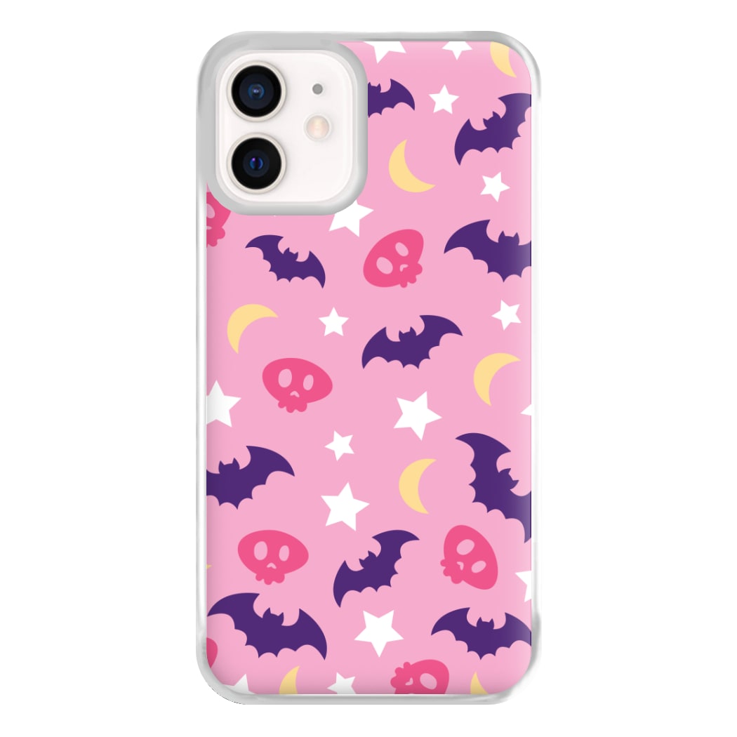 Skull, Bats And Stars Pattern iPhone 12 Mini Case