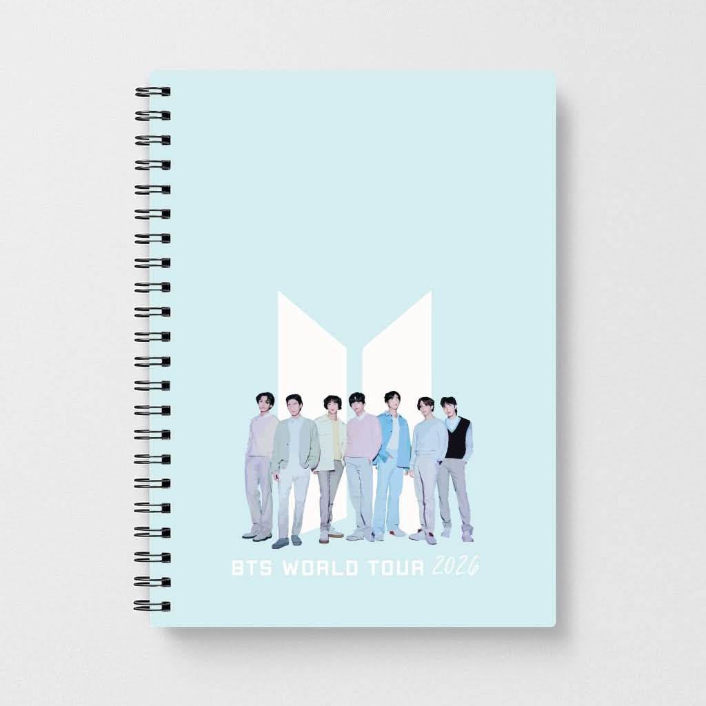 K-Pop Band Tour Pastel Blue Notebook