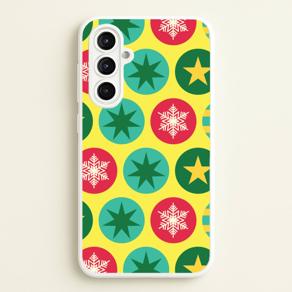 Colourful Abstract Baubles Christmas Pattern Galaxy A16 Case