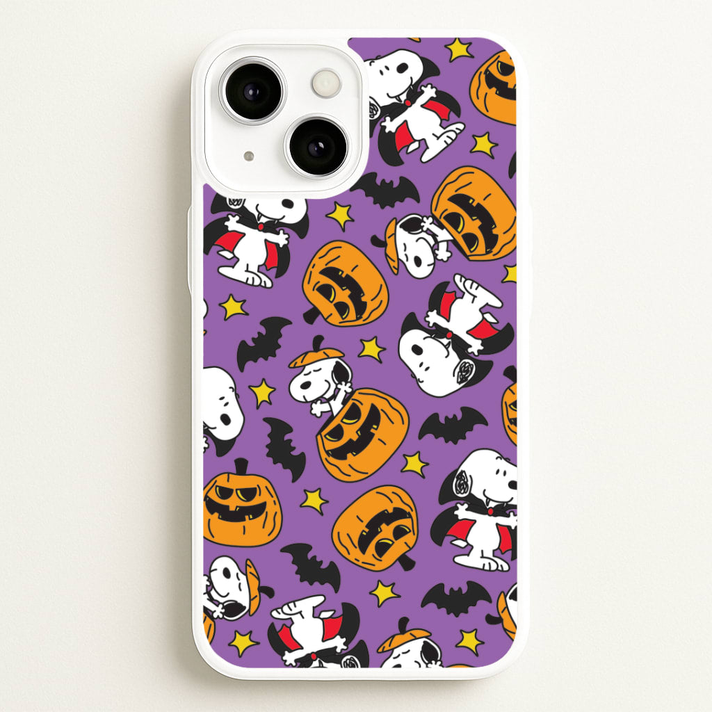 Cartoon Beagle Halloween Pattern iPhone 13 Mini Case
