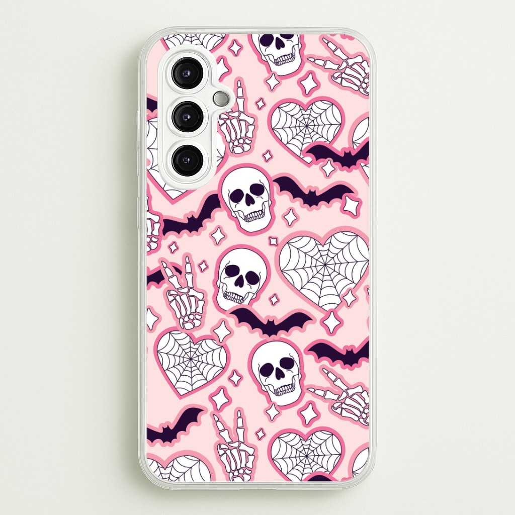 Cute Halloween Stickers Pattern Galaxy A14 Case