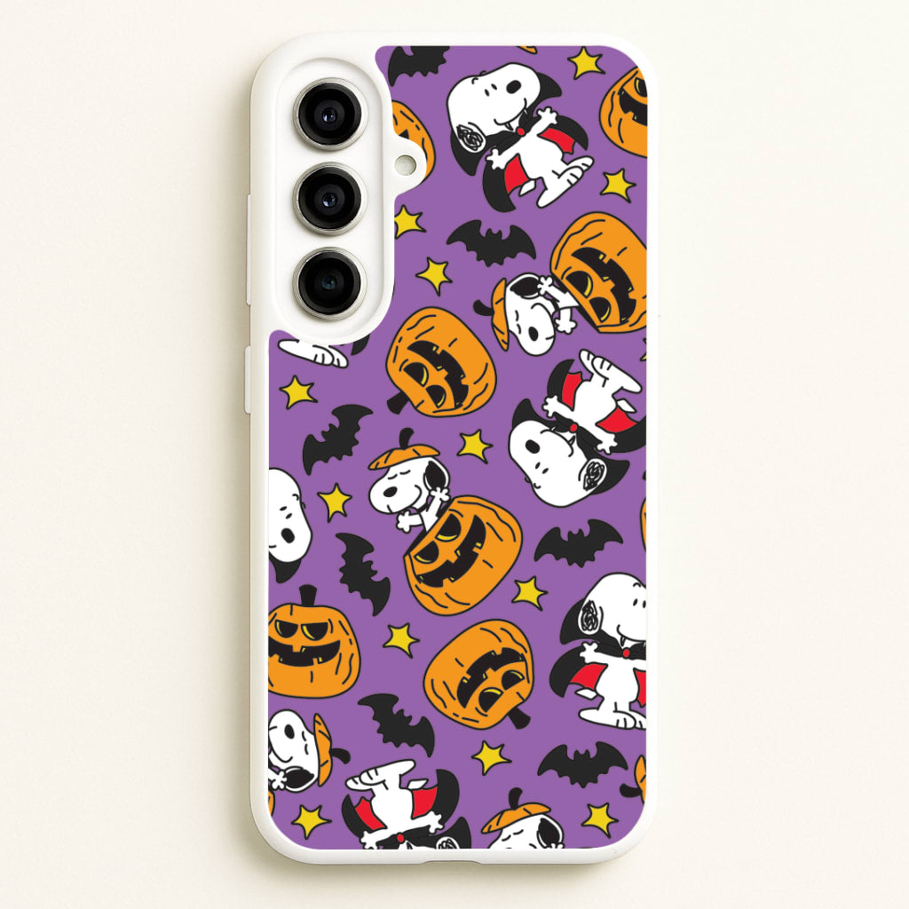 Cartoon Beagle Halloween Pattern Galaxy A56 Case