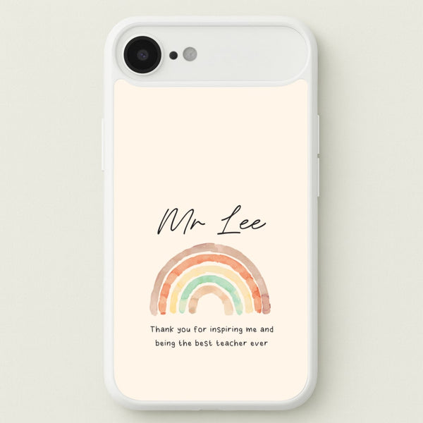 Biege Personalised Teacher Rainbow iPhone 17 Air Case