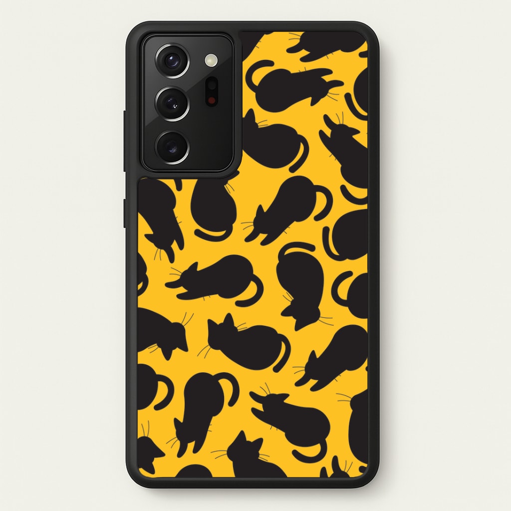 Black Cat Silhouettes Pattern Galaxy Note 20 Ultra Case