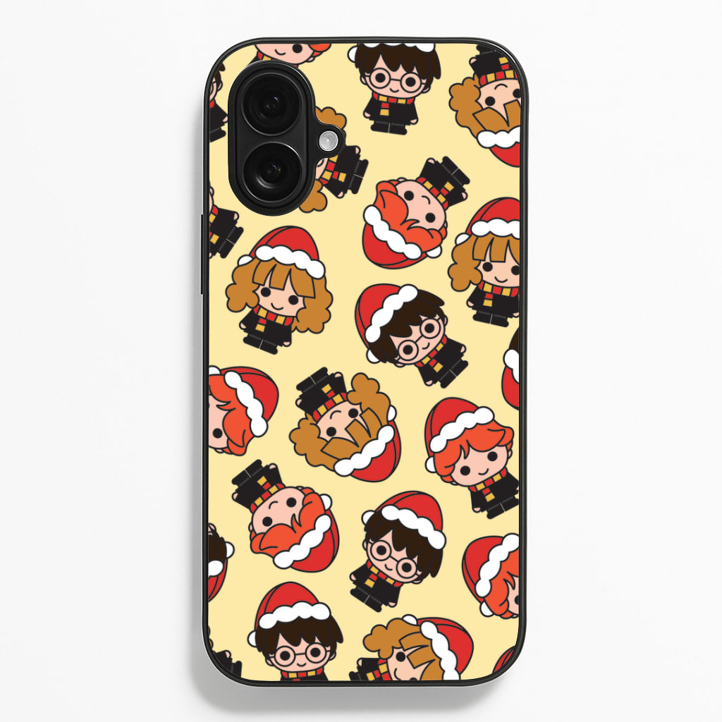 Wizards With Christmas Hats Pattern iPhone 16 Plus Case