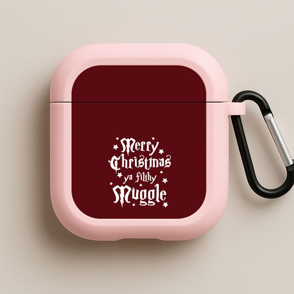 Merry Christmas You Filthy Muggle Pink AirPods Case
