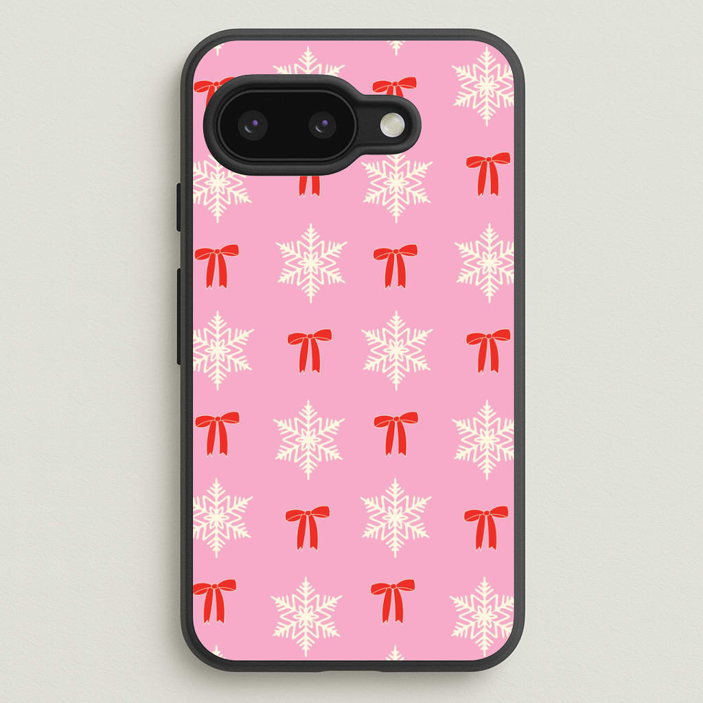 Coquette Bows And Snowflakes Pattern Google Pixel 9a Case