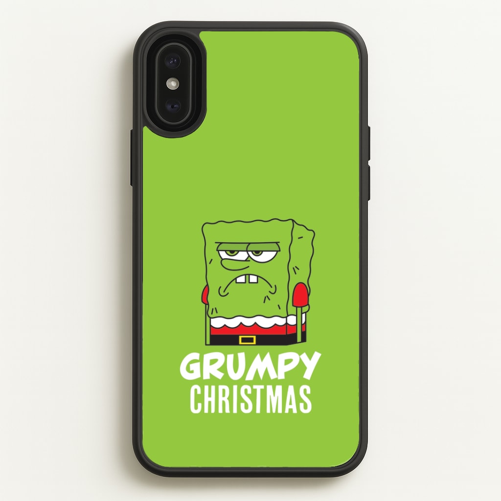 Grumpy Christmas Cartoon Sponge iPhone XS Max Case