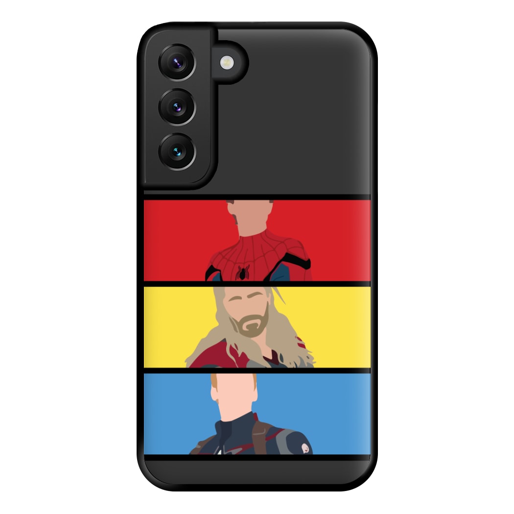 Superhero Team Red, Yellow And Blue Galaxy S22 Plus Case