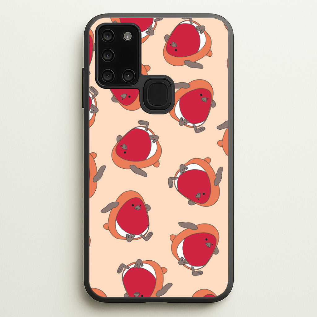 Christmas Robin Plush Pattern Galaxy A21s Case