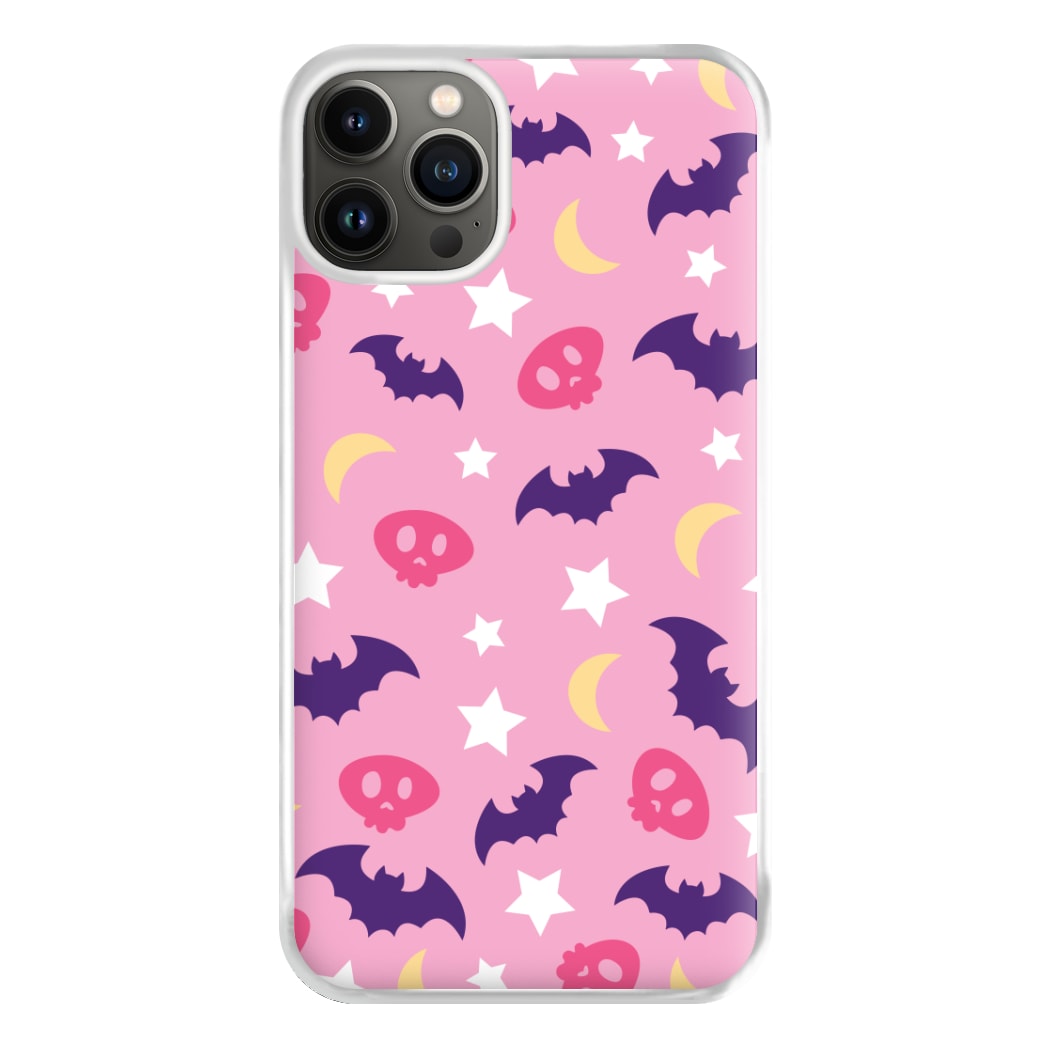 Skull, Bats And Stars Pattern iPhone 13 Case