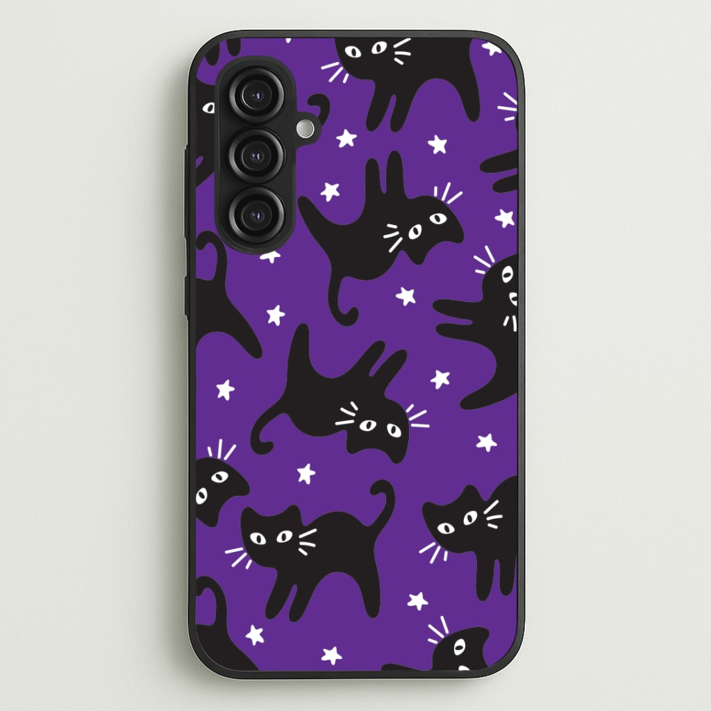 Cartoon Black Cats And Stars Pattern Galaxy S23FE Case
