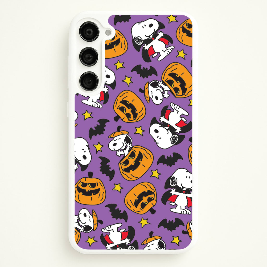 Cartoon Beagle Halloween Pattern Galaxy S23 Plus Case