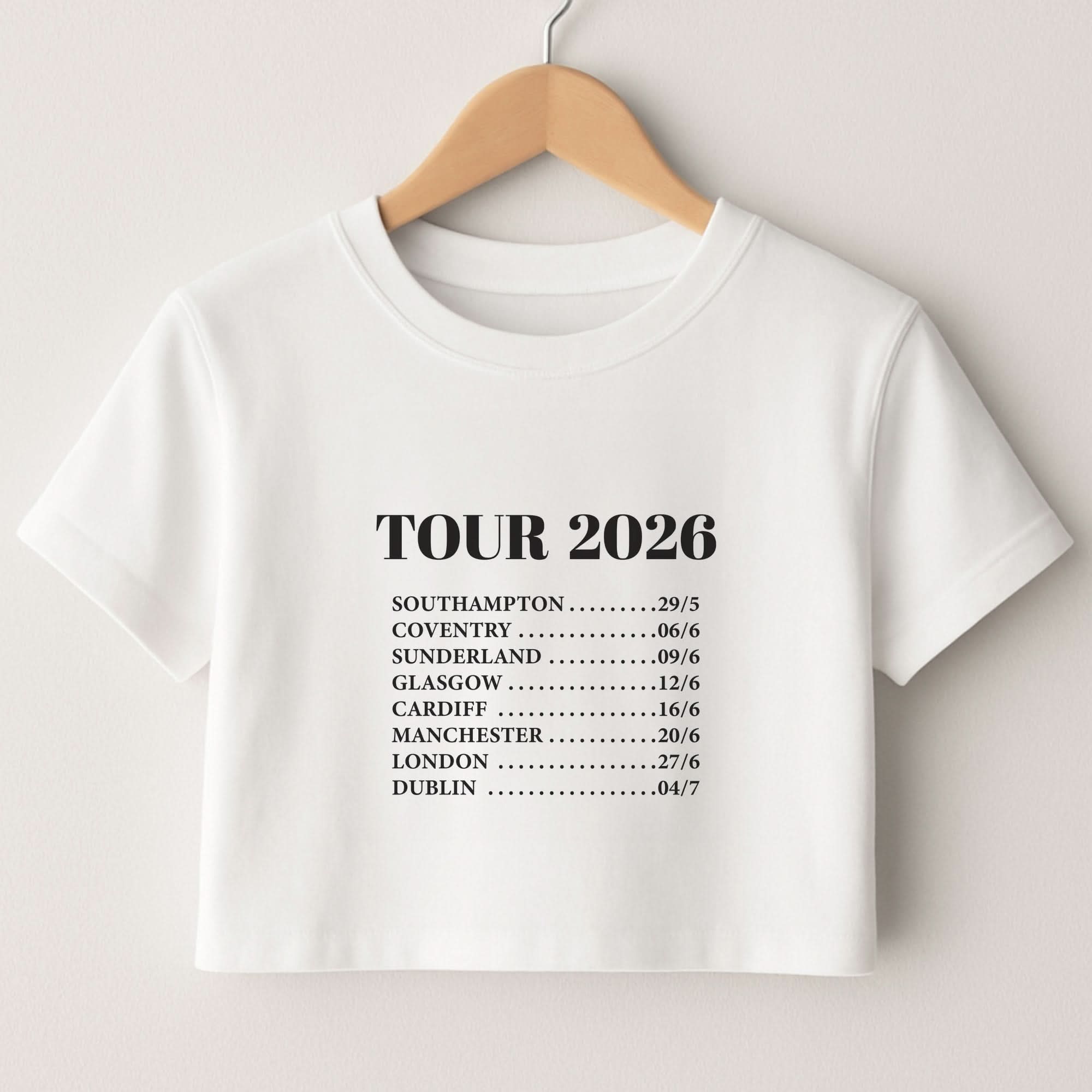 Band Tour 2026 Crop Top