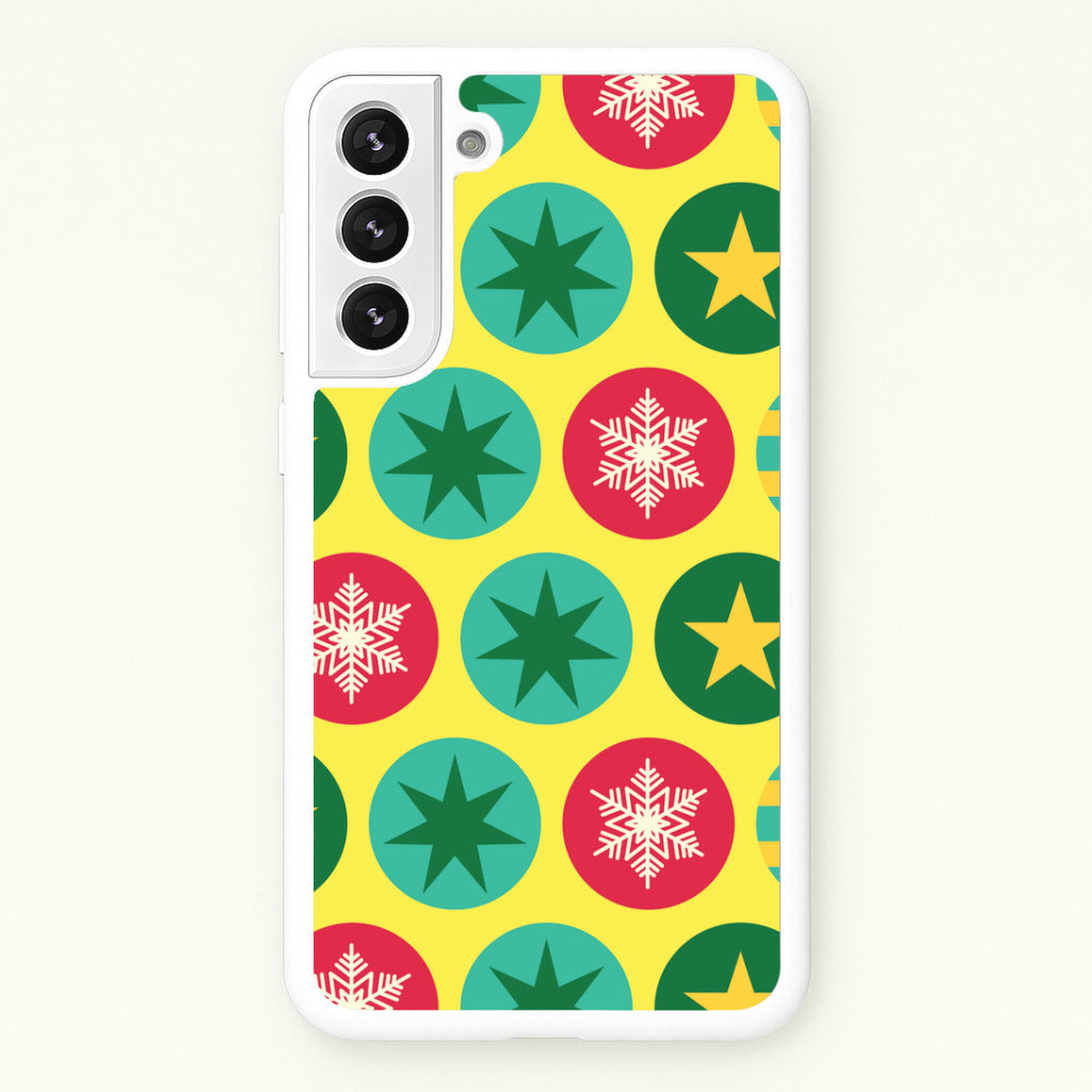 Colourful Abstract Baubles Christmas Pattern Galaxy S21FE Case