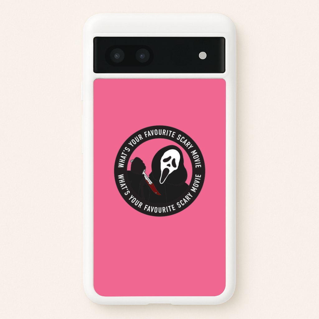 What's Your Favourite Scary Movie Badge Google Pixel 7a Case