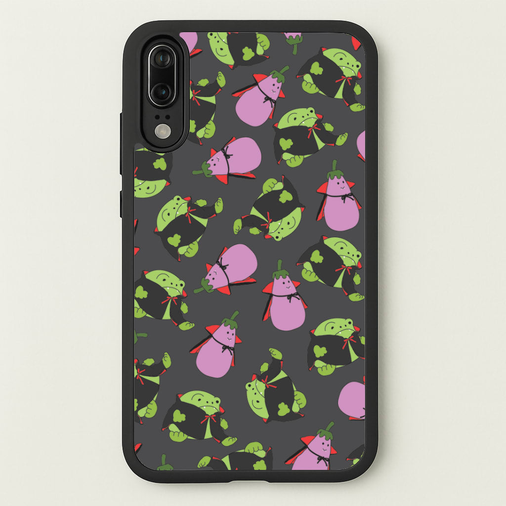 Vampire Frogs And Vegetables Pattern - Halloween Huawei P20 Case