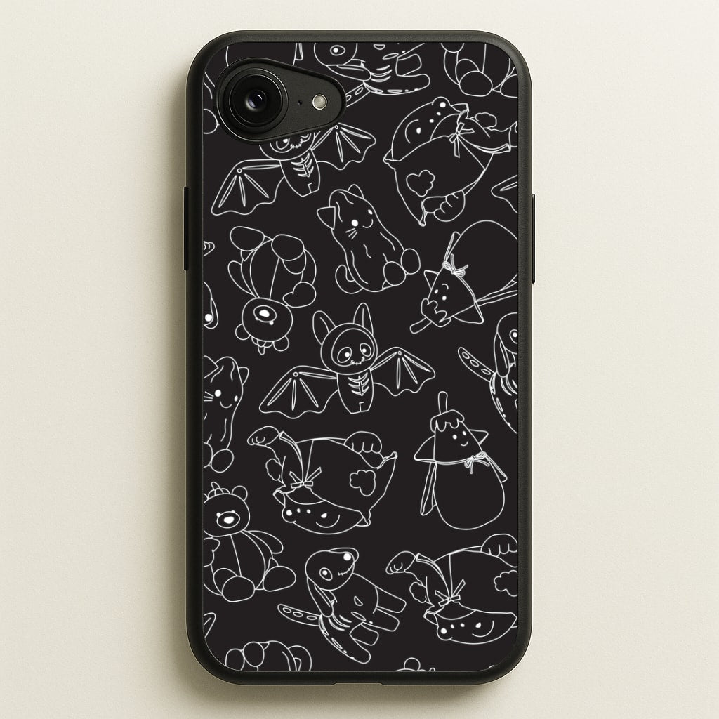 Halloween Plushies Pattern II - Halloween iPhone 16e Case