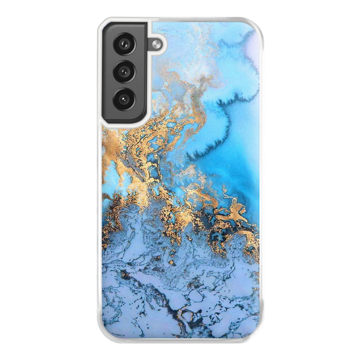 Sea Blue and Gold Marble Phone Case