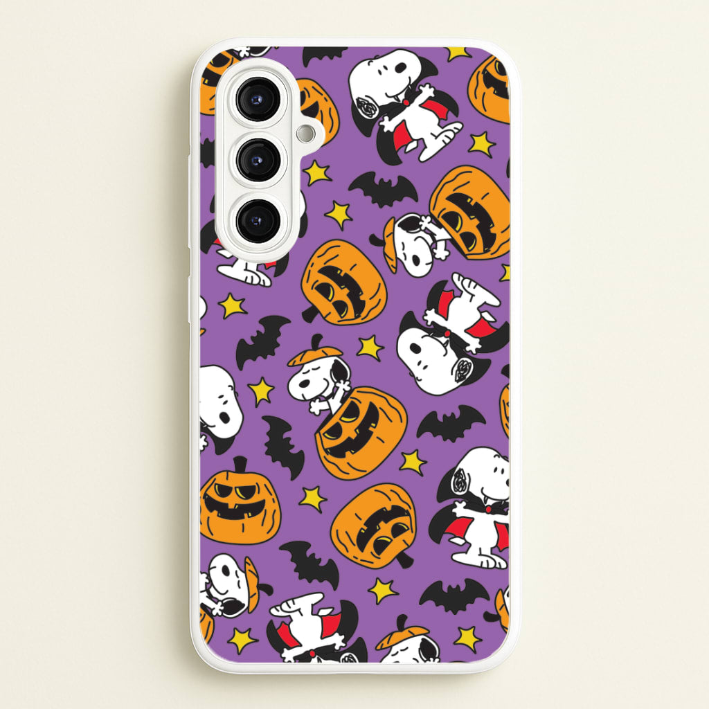Cartoon Beagle Halloween Pattern Galaxy A16 Case