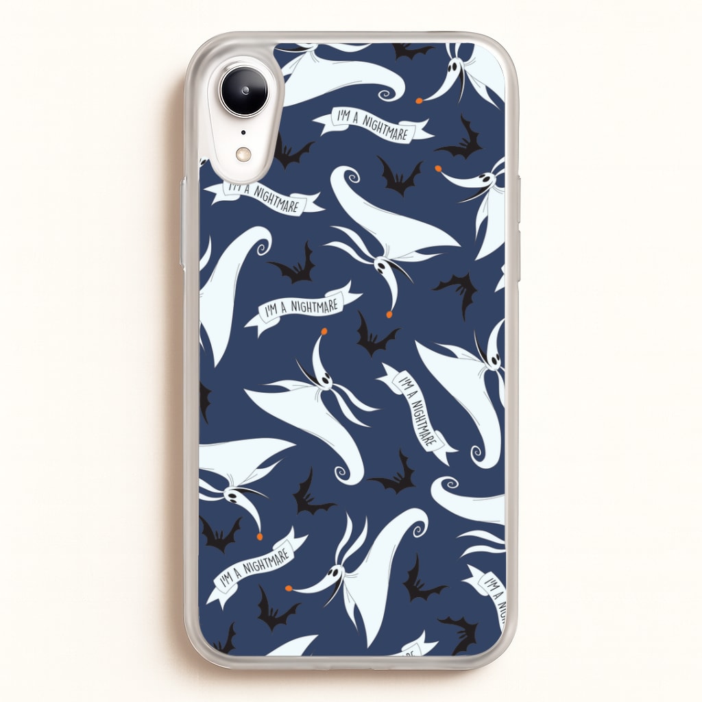 Skeleton Dog And Bats Pattern iPhone XR Case