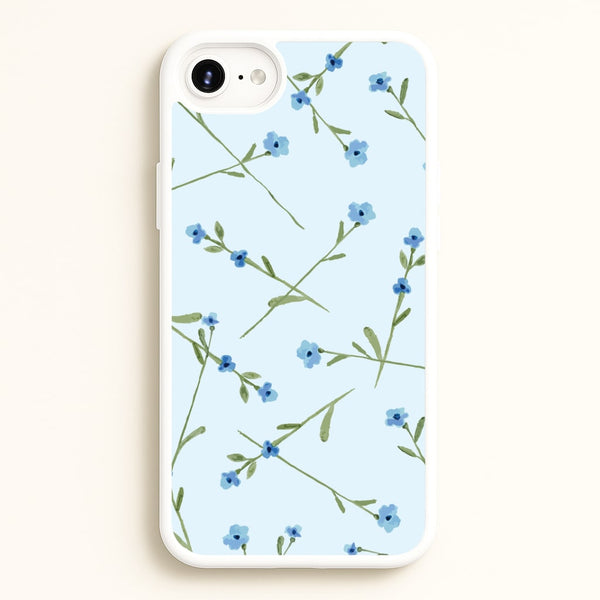 Baby Blue Floral Pattern iPhone 6 Plus / 7 Plus / 8 Plus Case