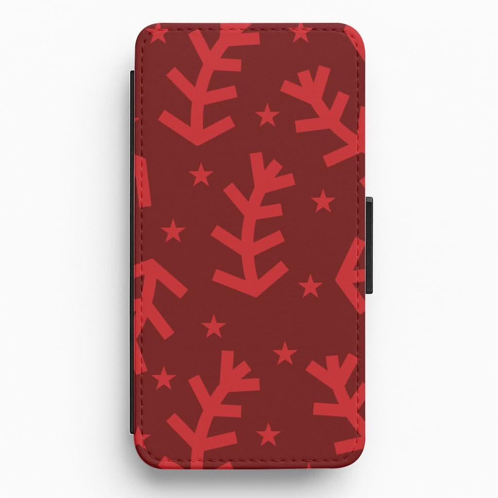 Abstract Ferns And Snowflakes Pattern Flip / Wallet Phone Case