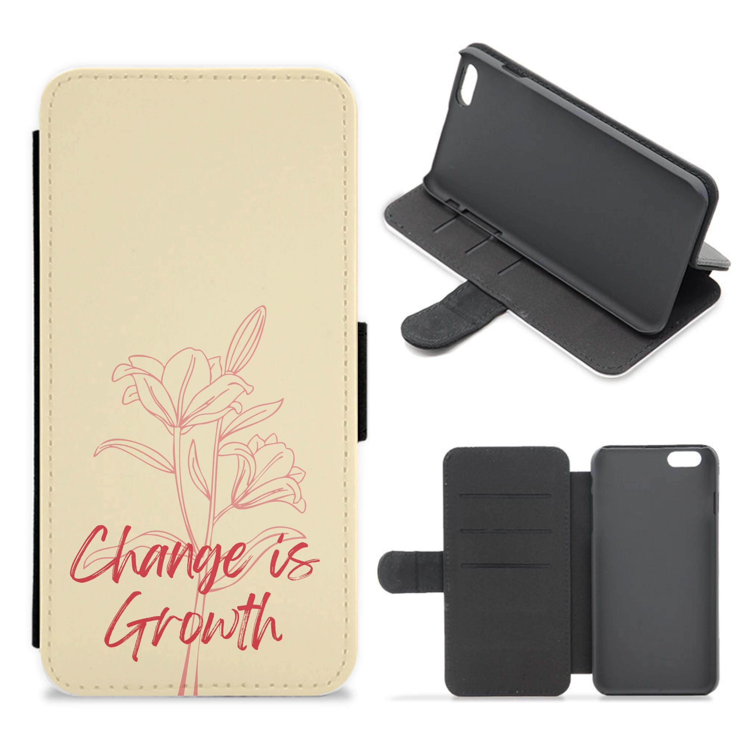Change Is Growth Orchid Flip / Wallet Phone Case