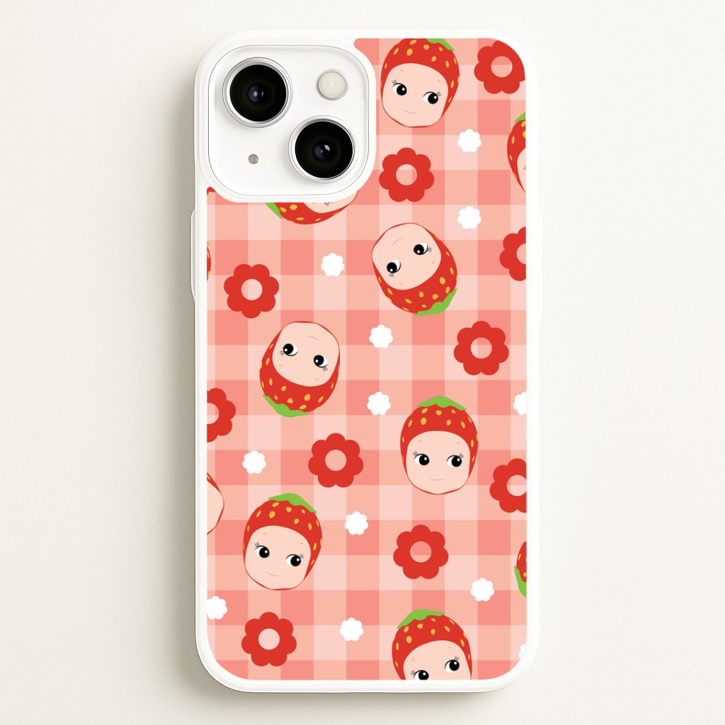 Strawberry Angel Pattern iPhone 13 Mini Case