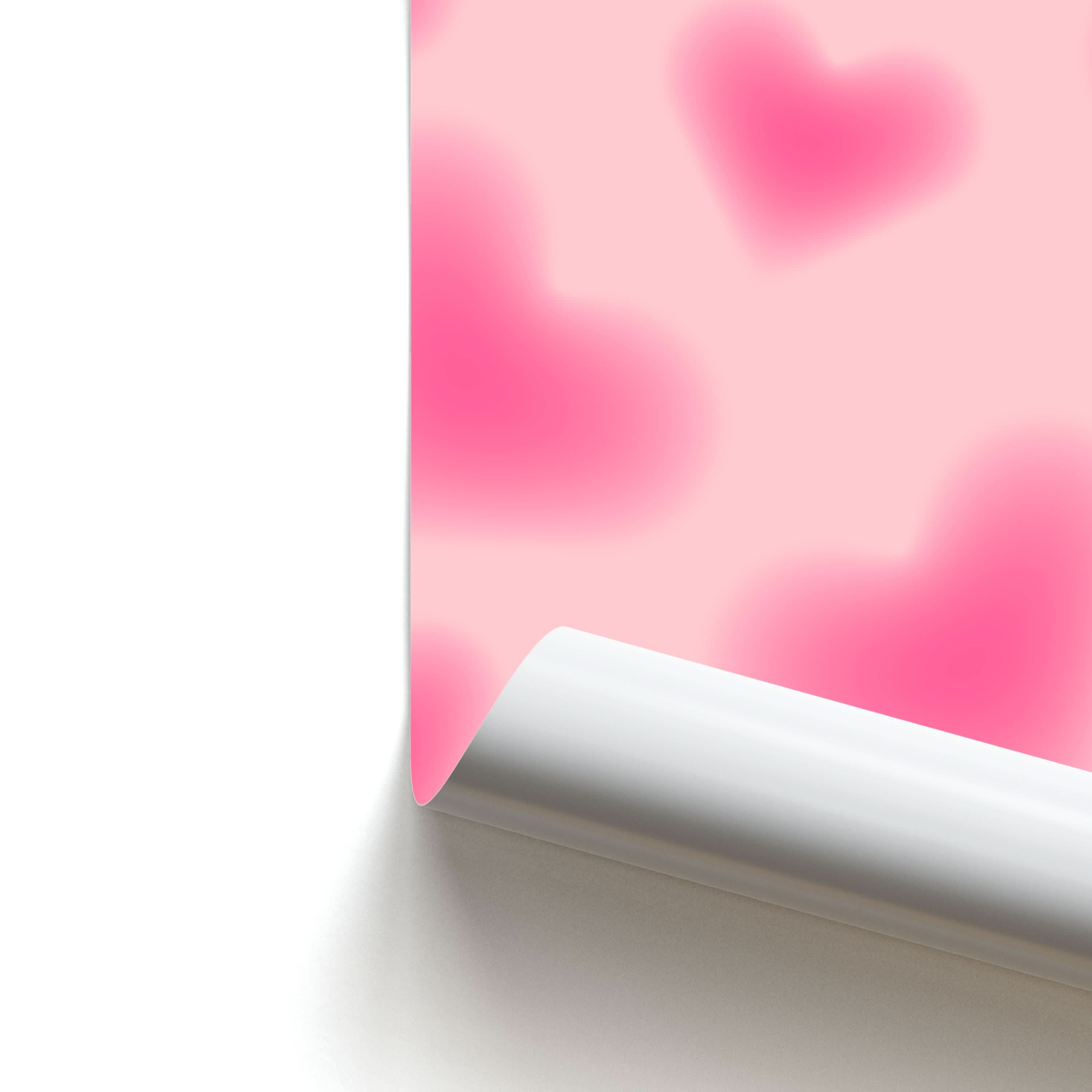 Gradient Red Hearts Pattern Poster