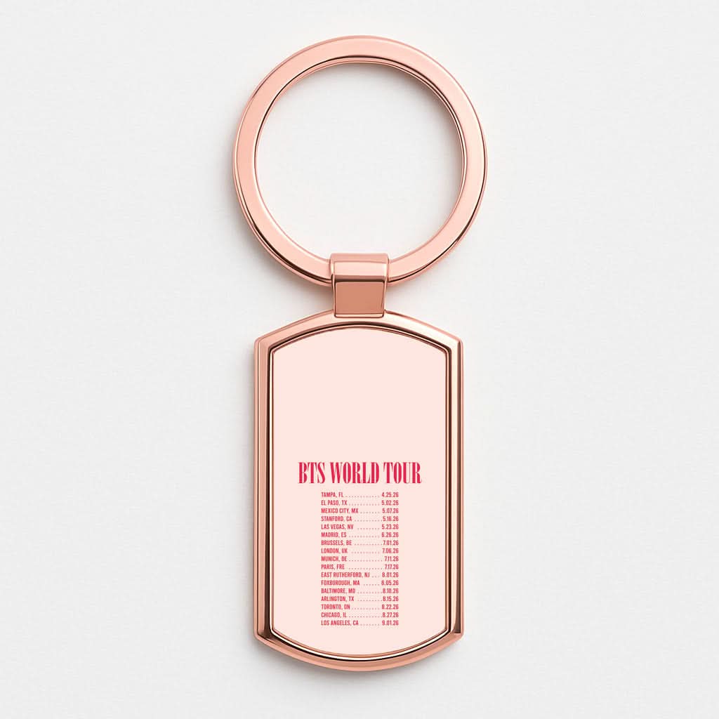 K-Pop Band World Tour List 2026 Rose Gold Keyring