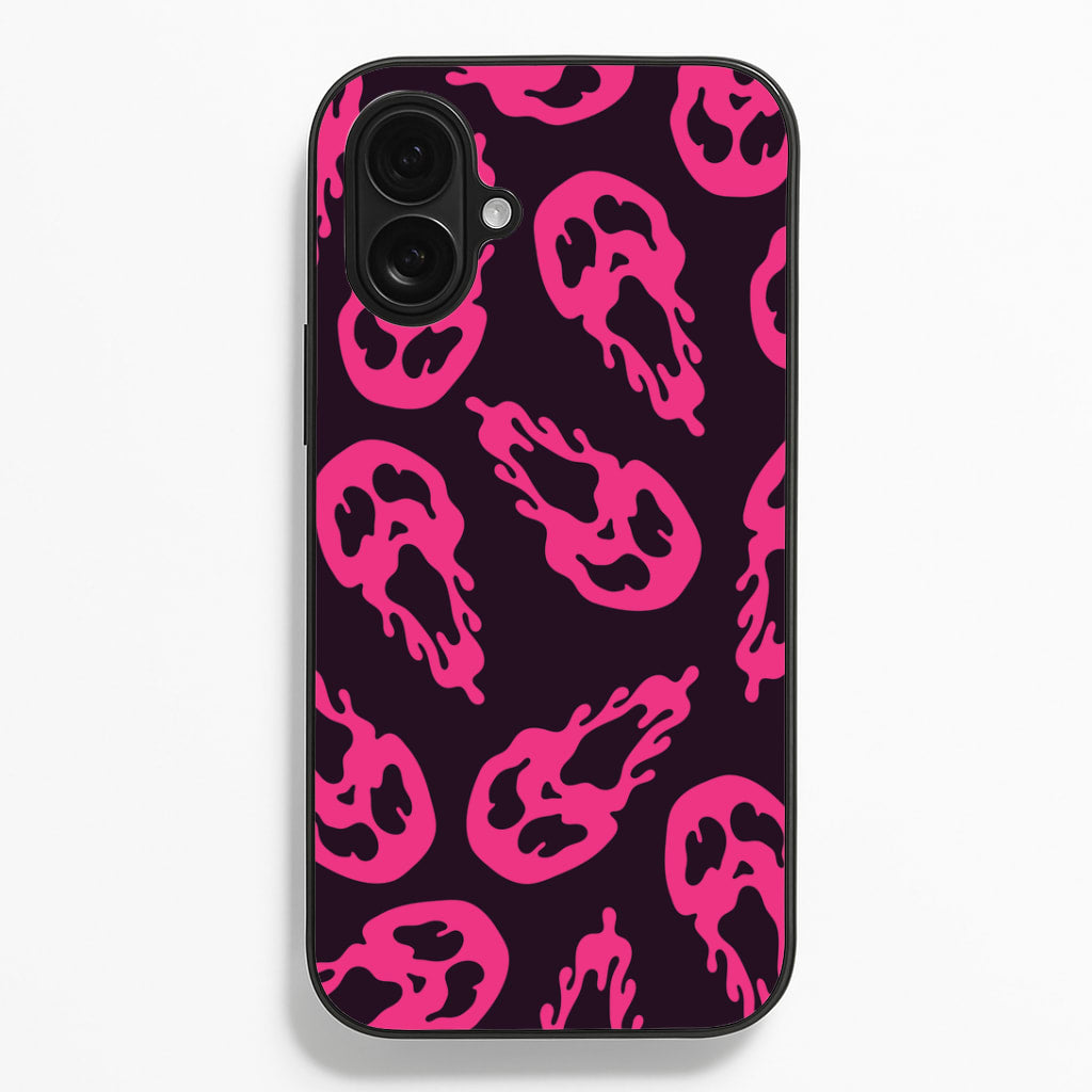 Trippy Ghost Face Pattern iPhone 16 Plus Case