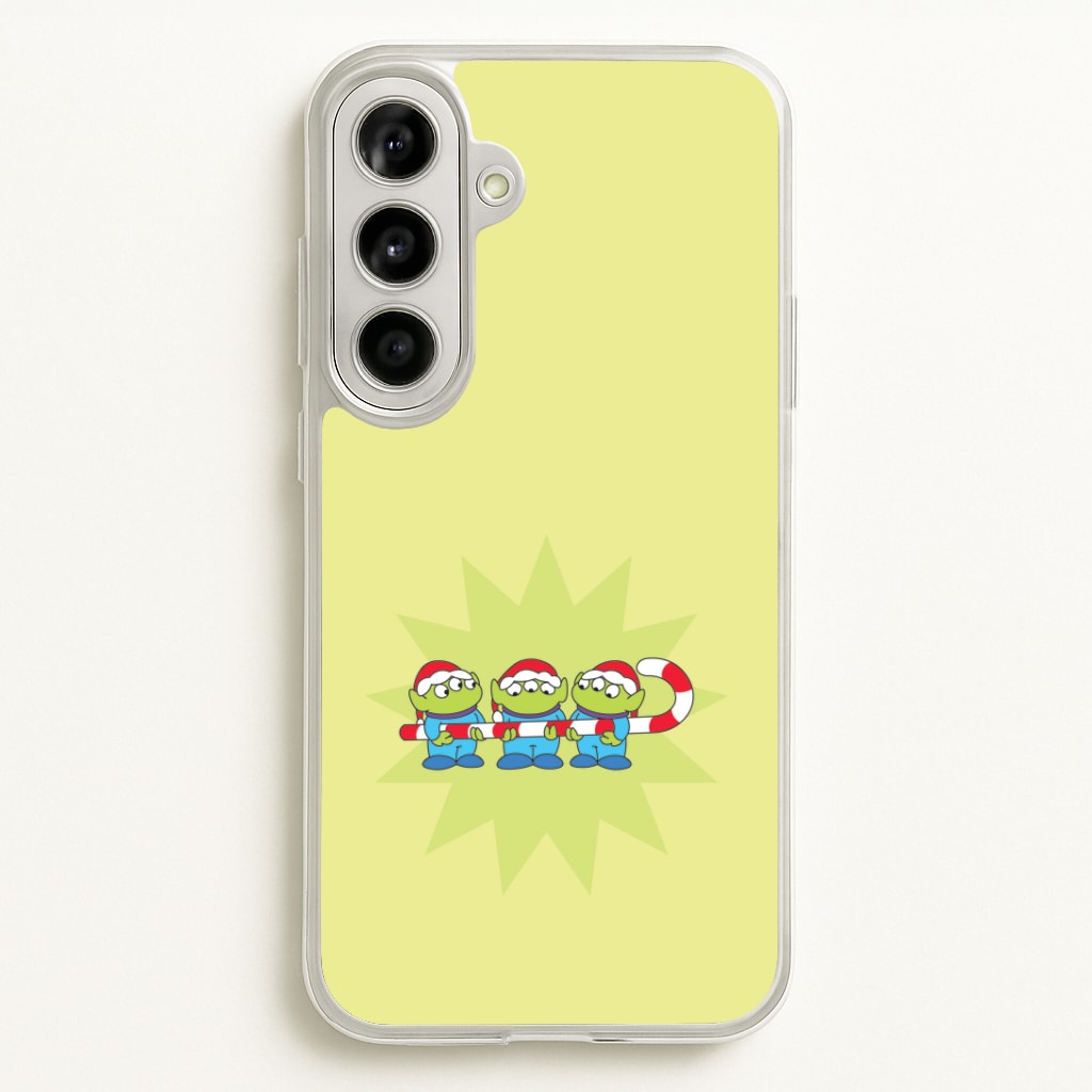 Cute Green Aliens Candycane Galaxy A56 Case