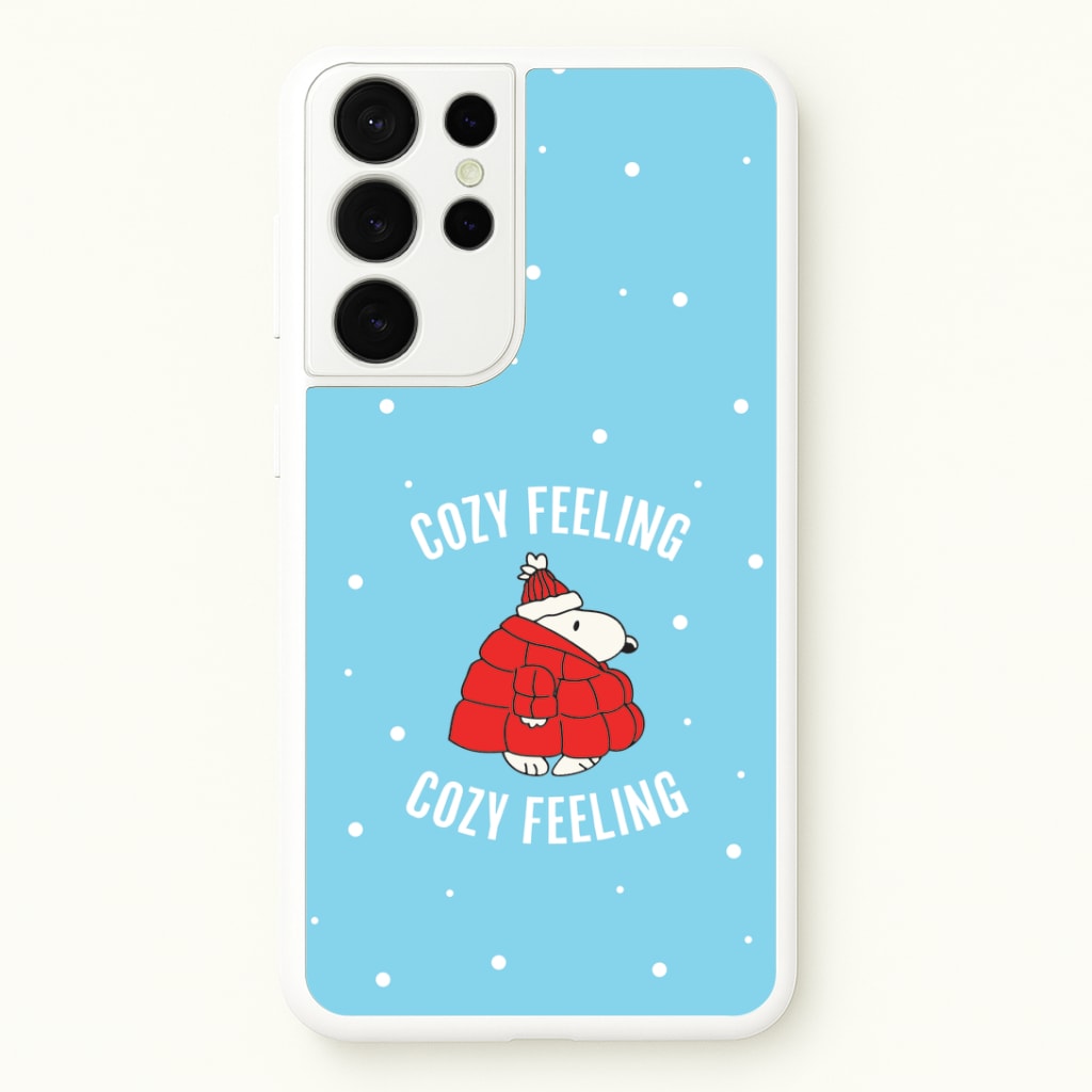 Cozy Feeling Cartoon Beagle Puffer Jacket Galaxy S21 Ultra Case
