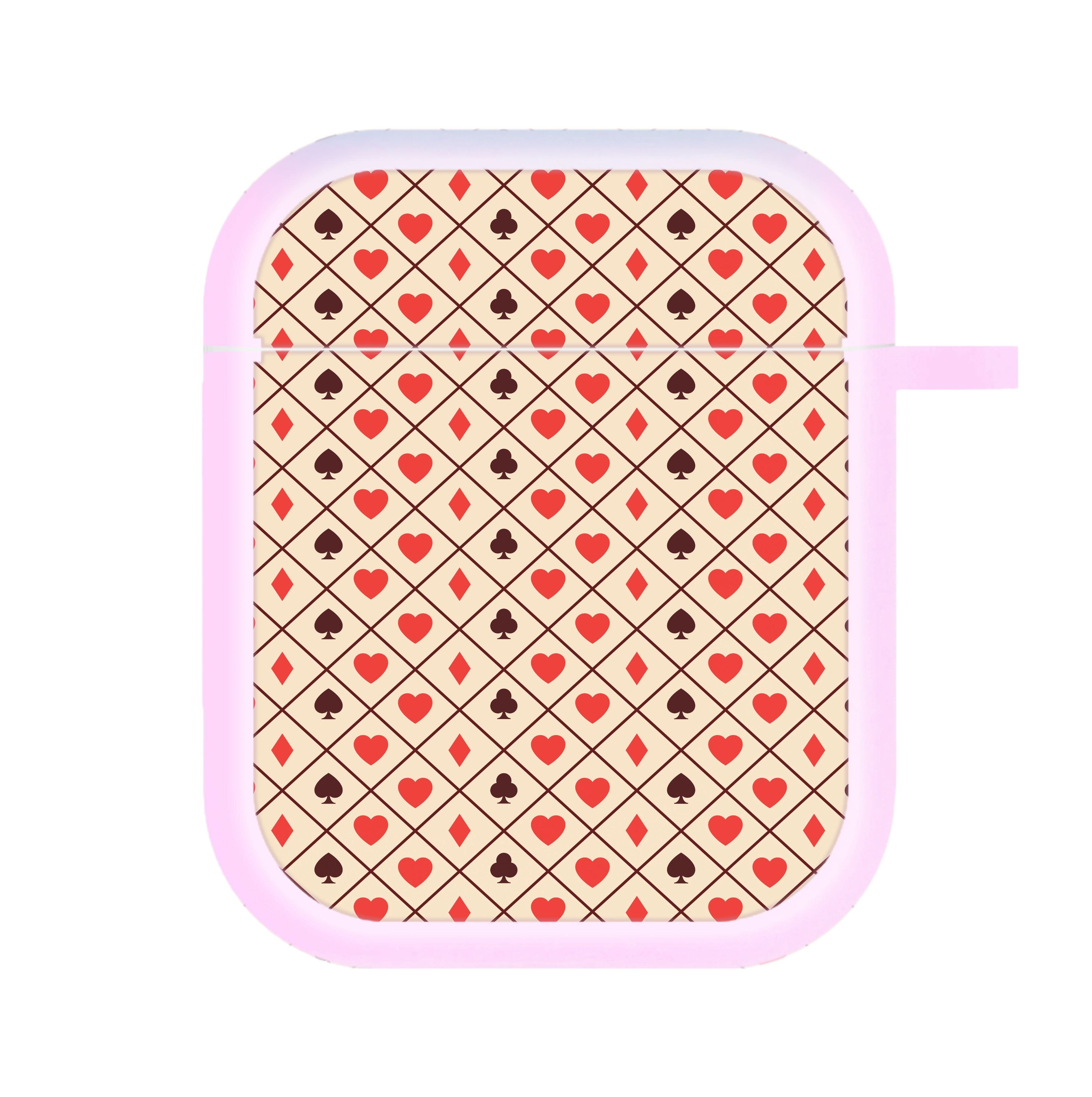 Zig-Zag Card Suits Pattern AirPods Case