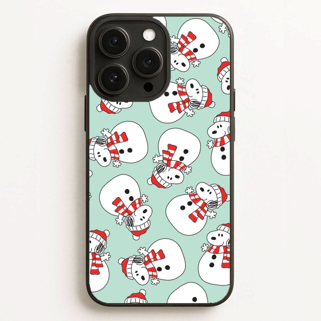 Cartoon Beagle Snowman Pattern Phone Case for Apple iPhone, Samsung Galaxy, Huawei and Google Pixel