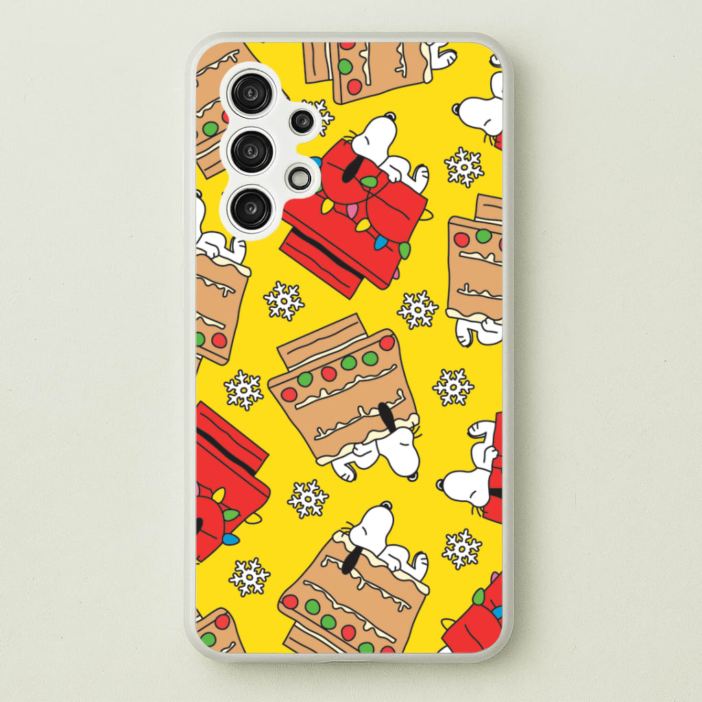 Cartoon Beagle Fairylights And Gingerbead Pattern Galaxy A13 Case
