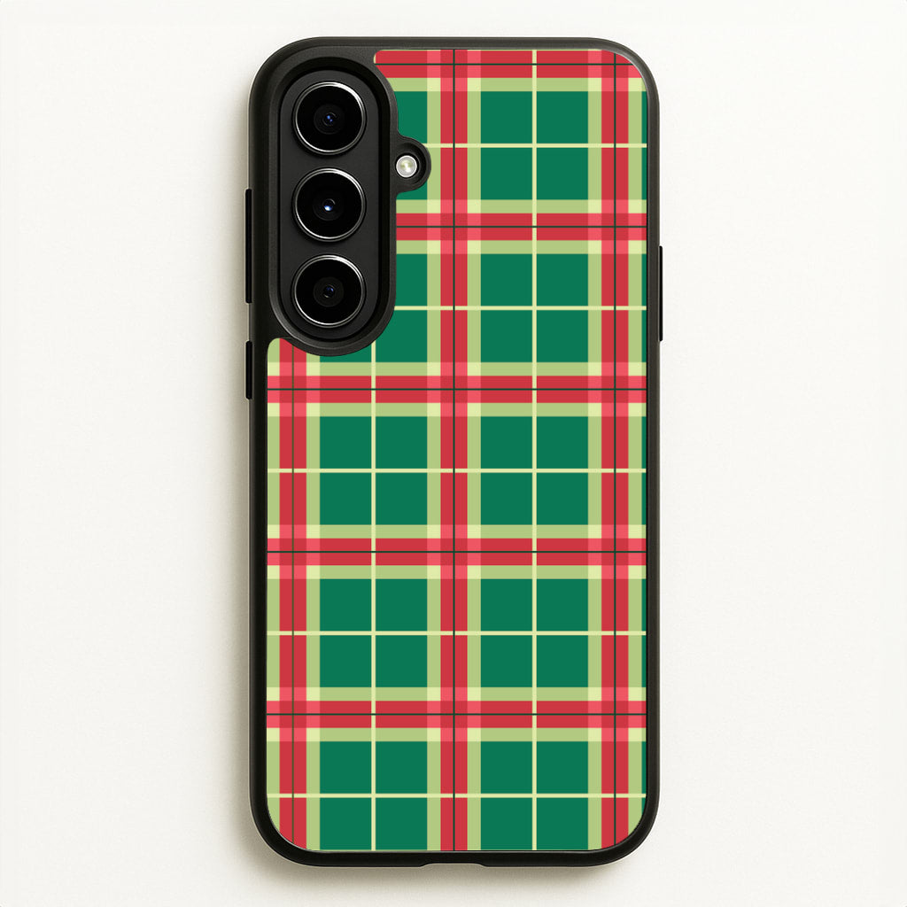 Red And Green Tartan II Christmas Pattern Galaxy A56 Case