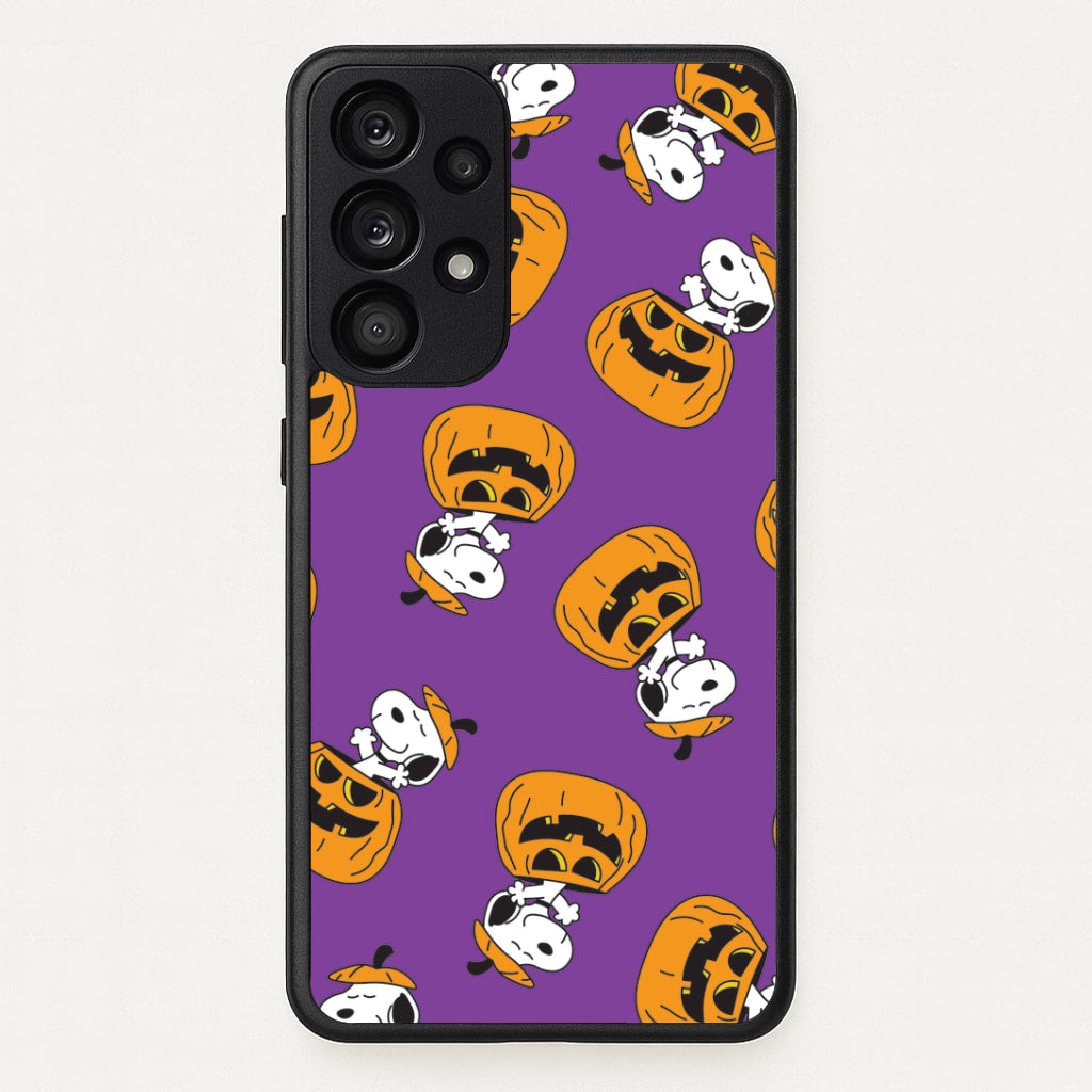 Cartoon Beagle Pumpkin Pattern Galaxy A53 Case