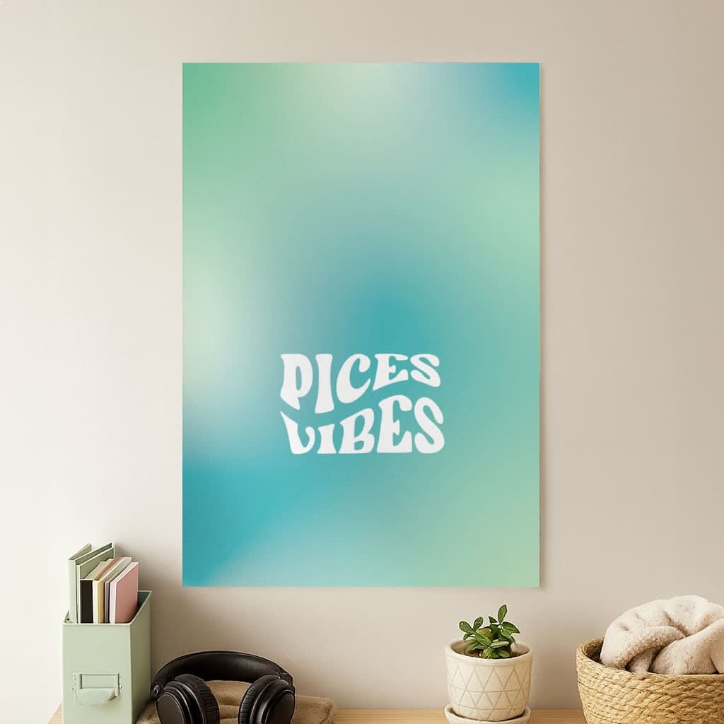 Pices Vibes Gradient Zodiac Poster