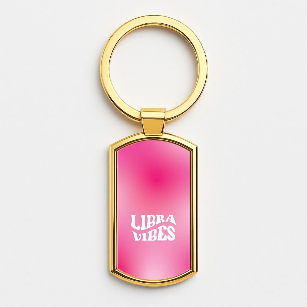 Libra Vibes Gradient Zodiac Gold Keyring