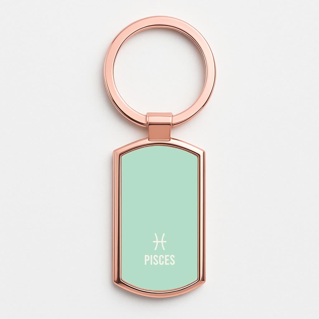 Pisces Pastel Zodiac Rose Gold Keyring