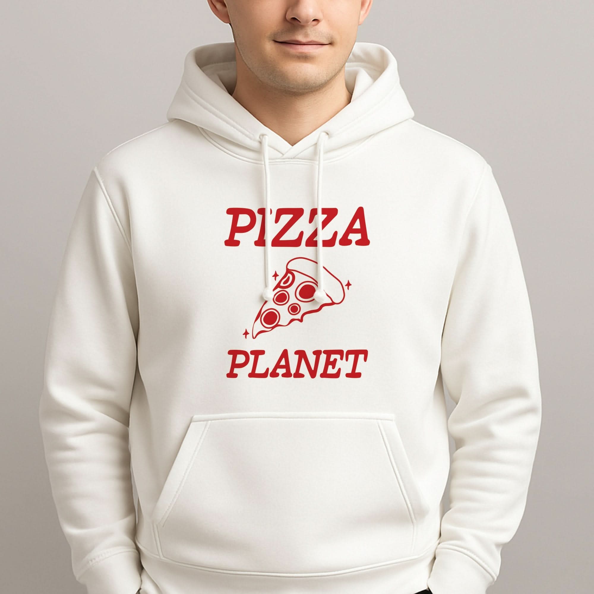 Retro Pizza Planet Mens Hoodie