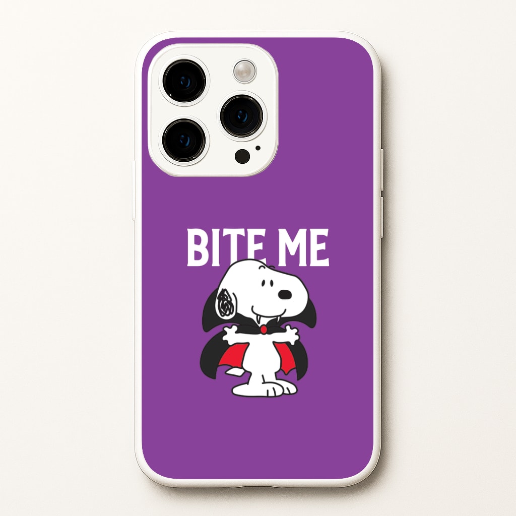 Bite Me Cartoon Beagle iPhone 14 Pro Case